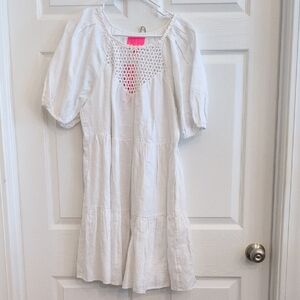 Lilly Pulitzer White Embellished Sundress with Ruffled Hem